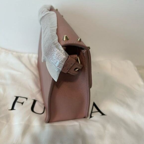 Furla Medium Julia Studded Dusty Pink Leather Bag New with tag - Picture 4 of 15